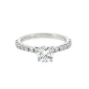 C0.70ct S0.49ct Natural Diamond Solitaire with Diamond Shoulders Set In 18ct White Gold image