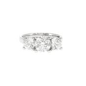 2.41ct F SI GIA Certified Round Natural Diamond Three Stone Ring Set In 18ct White Gold image