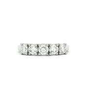 1ct F vs1 Five Stone Natural Diamond Ring Srt In 18ct White Gold