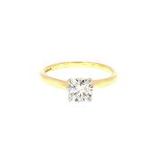 0.75ct D VS2 Certified Solitaire Natural Diamond Ring Set in 18ct Yellow Gold image