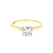 0.75ct D VS2 Certified Solitaire Natural Diamond Ring Set in 18ct Yellow Gold image