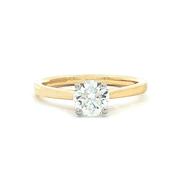 0.70ct F vs2 Certified Natural Diamond Solitaire Set in 18ct Yellow Gold image