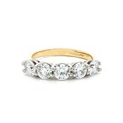 2.01ct D VS GIA Certified Five Stone Round Cut Natural Diamond Set in 18ct Yellow Gold image