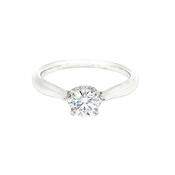 0.50ct D VS2 Certified Solitaire Natural Diamond With Hidden Halo Ring set in 18ct White Gold image