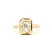 2.08ct Natural Emerald Cut Diamond Bezel Set Solitaire 18ct Yellow Gold image