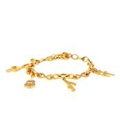 18.8g Preloved Diamond Set Music Themed Charm Bracelet Total Weight In 18ct Yellow Gold image