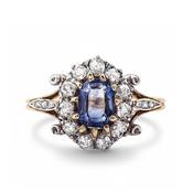Sapphire 18ct Gold Antique Oval Cluster Ring image