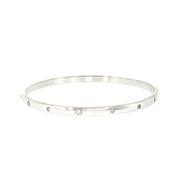 27.3g Solid Bangle 0.88ct Natural Diamond in 9ct White Gold image