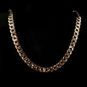Vintage Gents Flat Curb Chain Weighing 32.6g in 9ct Yellow Gold image