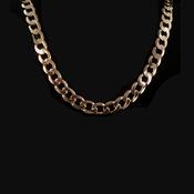 Vintage Gents Flat Curb Chain Weighing 48.1g in 9ct Yellow Gold image
