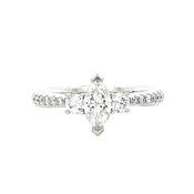 C0.42ct S0.35ct G vs1 Marquise Natural Diamond Solitaire with Brill Sides &amp; Sh Set In18ct White Gold image