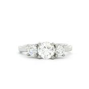C0.70ct S0.36ct E vs2 Brilliant Cut Three Stone Diamond Ring Set In Platinum image