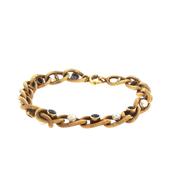 Sapphire and Pearl Curb Spring Link Bracelet Weighing 11g in 18ct Yellow Gold image
