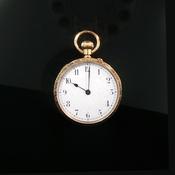Antique Open Faced Side Set Pocket Watch in 47.2g 18ct Yellow Gold