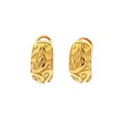 18ct Yellow Gold Vintage Fancy Hoop Earrings image