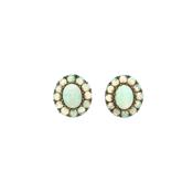 Vintage Natural Opal Cluster Earrings in 9ct Yellow Gold image