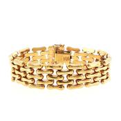 32.3g Vintage 5 Row Bracelet Bone Link set in 9ct Yellow Gold image