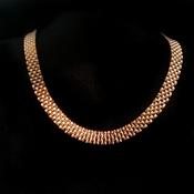 Vintage Woven Brick Link Chain Necklace in 9ct Yellow Gold image