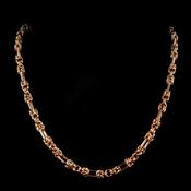 Vintage Double Knot Oval Link Chain Necklace in 9ct Yellow Gold image