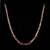 Vintage Trombone Link Chain Necklace in 9ct Rose Gold image