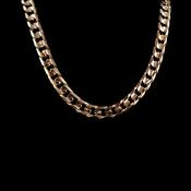 Vintage Filed Curb Chain Necklace Weighing 90.3g in 9ct Yellow Gold image