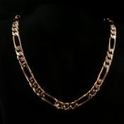 Vintage Heavy Figaro Link Chain Necklace in 9ct Yellow Gold image
