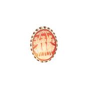 Vintage 9ct Yellow Gold Carved Agate Cameo Brooch image
