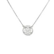 1.00ct Natural DiamondInvisible Set Halo Pendant in 18ct White Gold image