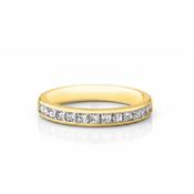 0.75ct Fvs 3mm Princess Cut Channel Set Natural Diamond  Wedding Band In 18ct Yellow Gold - K image