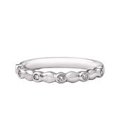 0.06ct 2mm Random Bezel Set Natural Diamond Wedding Band In 18ct White Gold - J image