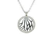 Natural Diamond Circular Pendant on Chain in 18ct White Gold image