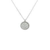 Round Natural Diamond Cluster Halo Pendant on Chain in 18ct White Gold image