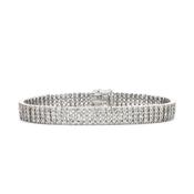 10.00ct Estimated Weight Natural Diamond Four Row Bracelet in 18ct White Gold image