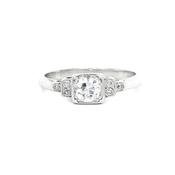 0.91ct Solitaire Box Set Natural Diamond &amp; Diamond Sholders Ring set in Platinum image