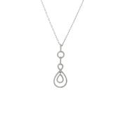Vintage 0.50ct Emerald and Pear Silhouette Natural Diamond Pendant in 18ct White Gold image