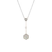 1.20ct Old Cut Natural Diamond Cluster Drop Pendant 18ct Two Tone Gold image