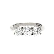 1.65ct G VS 3 Stone Natural Diamond Ring Set in Platinum image