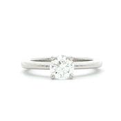 0.65ct F VVS2 Certified Natural Diamond Solitaire Ring 18ct White Gold image
