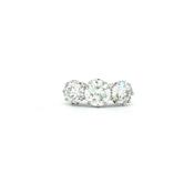 Natural Diamond Three Stone Ring in 18ct White Gold image