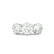 Natural Diamond Three Stone Ring in 18ct White Gold image