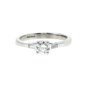 0.44 F VS Solitaire Natural Diamond Ring with Diamond Sholder set in 18ct White Gold image