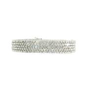 15.70ct Natural Diamond 5 Row Mesh Style Tennis Bracelet Platinum image