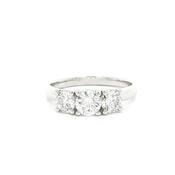 C0.40ct S0.60ct F/G vs Natural Diamond Round Cut Three Stone Ring Set In 18ct White Gold image