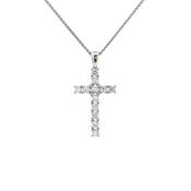 1ct Natural Diamond Set Cross In 18ct White Gold image