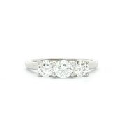 1.04ct Three Stone Natural Diamond Ring in 18ct White Gold image