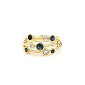 S0.44ct D0.18ct Sapphire and Diamond Bubble Dress Ring Set In 18ct Gold image