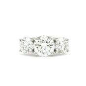 GIA Certified 2.04ct Three Stone Natural Diamond Engagement Ring in 18ct White Gold image
