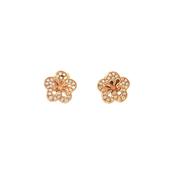 Flower Shape Natural Diamond Cluster Stud Earrings in 18ct Rose Gold image