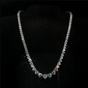 Graduated Natural Diamond Line Necklet 18ct White Gold image