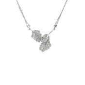 Natural Diamond Double Leaf Necklace Set In 18ct White Gold image